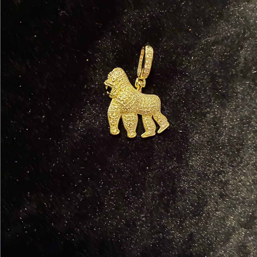 Gold tone Gorilla Pendant